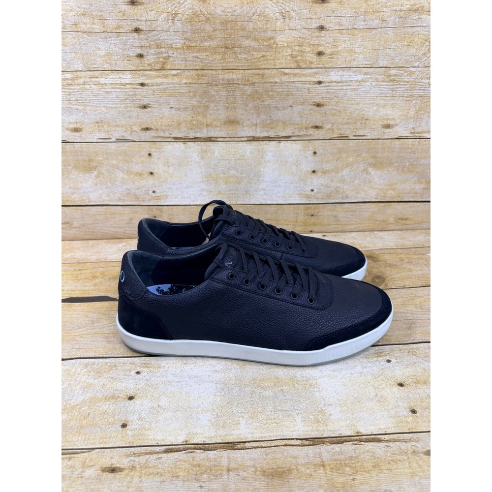Novella 1780 Mens Black Textured Leather Suede Low Top Sneakers Size 12 EU 46